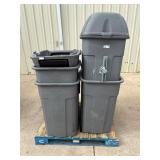 Lot of trash cans