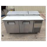 True 3-door refrigerated prep table w/ polytop