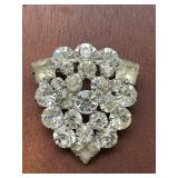 Vintage rhinestones triangular design brooch pin.