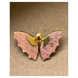 vintage seashell wing butterfly brooch pin
