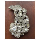 Vintage marked Kramer clear rhinestones brooch