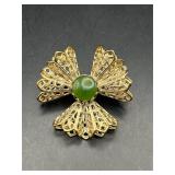 vintage gold-tone filigree brooch pin