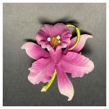 Vintage West Germany Orchid brooch Pin