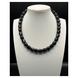Vintage Trifari black beaded necklace.