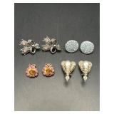 Vintage earrings lot. Four pairs of earrings.