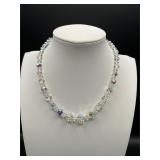 vintage Aurora Borealis crystal choker necklace,
