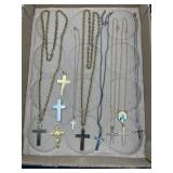 cross and religious necklaces And pendants.