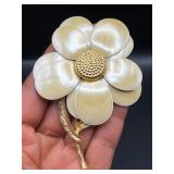 Vintage large flower brooch pin