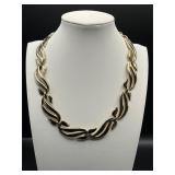 vintage Monet gold-tone oval link choker necklace