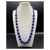 Trifari blue graduated beads necklace