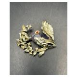 Vintage bird brooch pin.