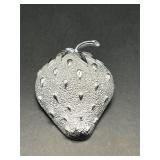 vintage Sarah Cov silver-tone strawberry brooch