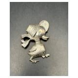 Vintage marked Sterling Silver Duck in Easter