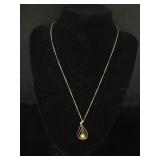 Vintage 10k Gold Necklace & Pearl Pendant (2.9