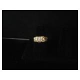 10k Gold Nugget & Diamond Ring Size 6.5 (2.8
