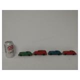 Vintage Manoil Metal Cars (3) & Fire Truck(1)