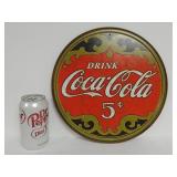 Drink Coca-Cola 5 Cents Round Metal Sign
