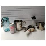 Ball Jar, Measuring Cups And Kitchen Items