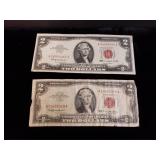 Red Seal Two Dollar Notes (2) 1963