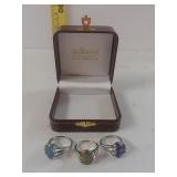 3 Murano Glass Rings