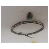 Handmade Bead Necklace With Sterling Specked