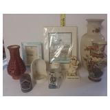 Two Vases, Clock, And Other House Decorations