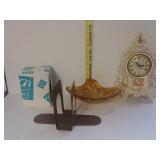 Clock, Book Ends, And Other Items