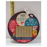 Vintage Big Bucks Trade Stimulator Punch Board
