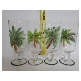Hand Printed Beverage Glasses Set Of 4