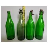 Antique Green Glass Bottles