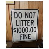Do Not Litter Metal Sign