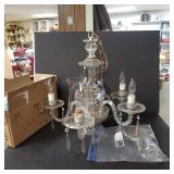 Clear Glass Hanging Chandelier With Chimneys
