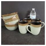 Gourmet Basics By Mikasa (4) Coffee Mugs & (4)