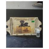 Metal Sign Mounted On Wooden Coat Rack -