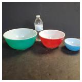 Vintage Solid Color Pyrex Mixing Bowls