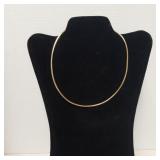 Gold Washed Sterling Silver Omega Necklace -