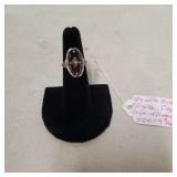 18K White Gold Filigree Ring w/Onyx w/diamond