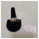 Ring w/onyx stones Size 9 - Marked 925 (8.59