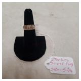 Etched Ring Size 5.75 Marked 925 (3.94 grams)