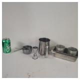 Bread Pans, Sugar Snifter, Measuring Cups