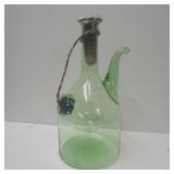 Retro Green Glass Wine Bottle Decanter