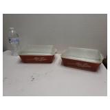 Wheat pattern pyrex baking dishes w/ lids