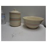 McCoy Pottery Flour Canister & Mixing Bowl