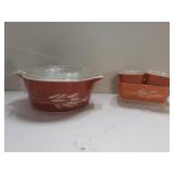 Wheat pattern pyrex baking dishes