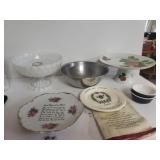 Milk Glass Fruit Bowl, Cake Stand, Collector