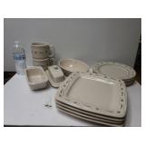 Longaberger Pottery Plates, Butter Dish, Mugs,