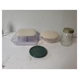 Longaberger clear glass & pottery