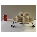 Longaberger Pottery Pie Plate, Salt & Pepper