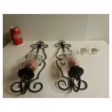 Wrought Iron Wall Hanging Candle Holders