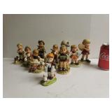 Boy & Girl Porcelain Figurines, most with maker